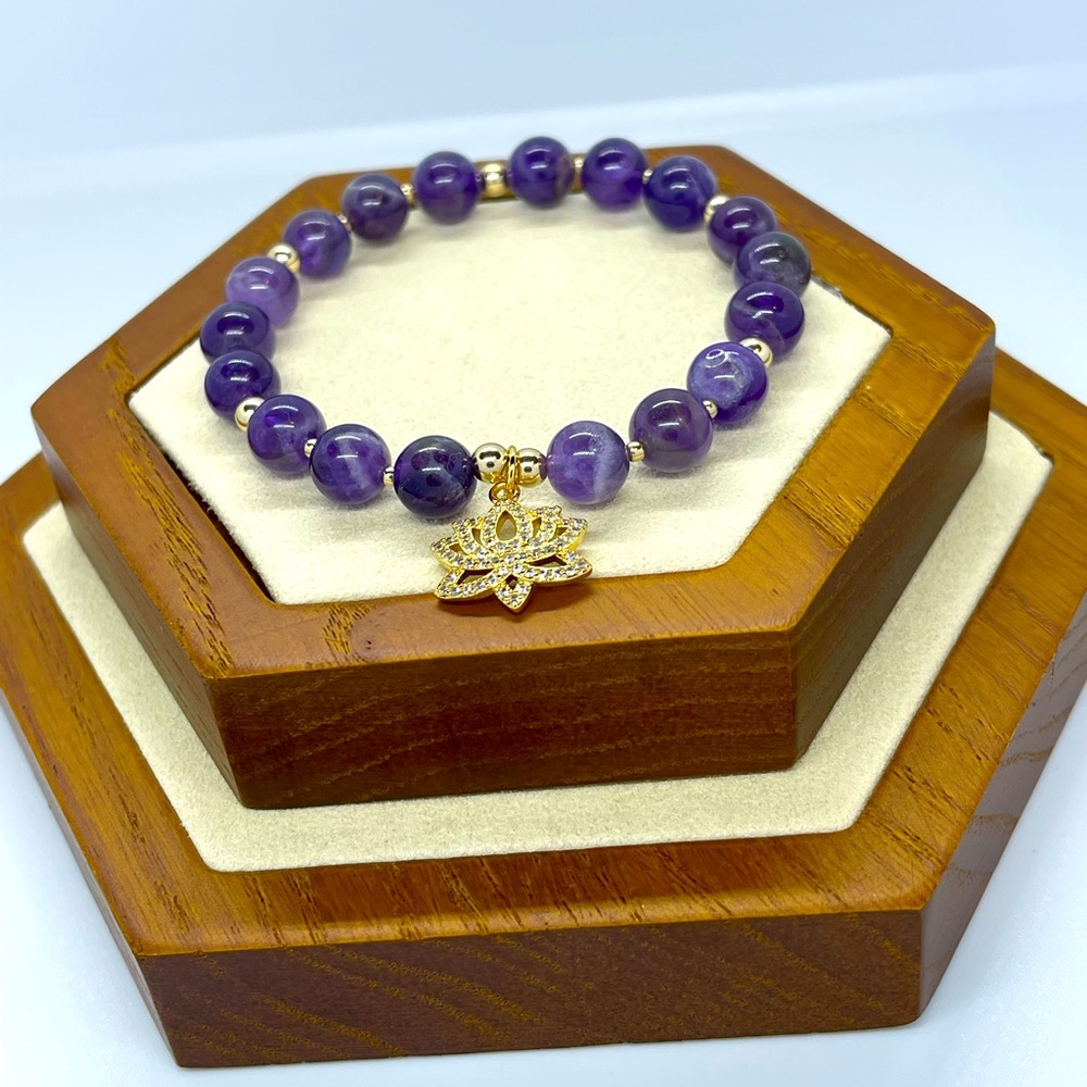 Amethyst Lotus Bracelet